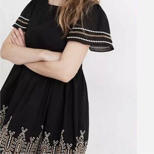 Madewell Women's Embroidered Eyelet Puff-Sleeve Mini Dress MC984 $138